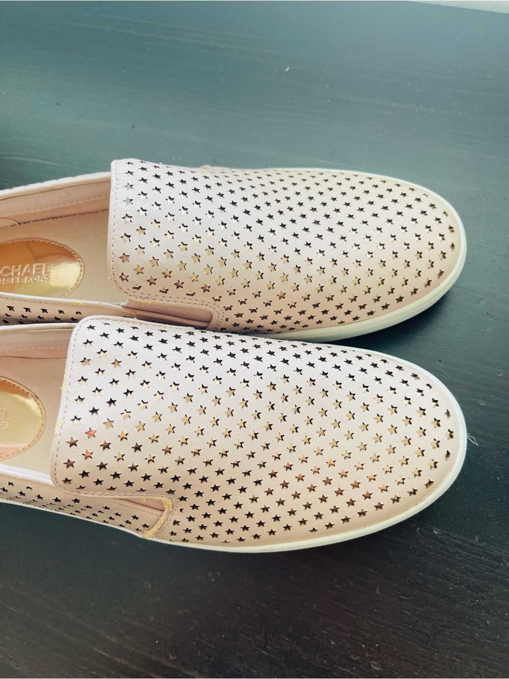 Michael Kors Pale Pink Perforated Slip-On Sneakers - Picture 4 of 5